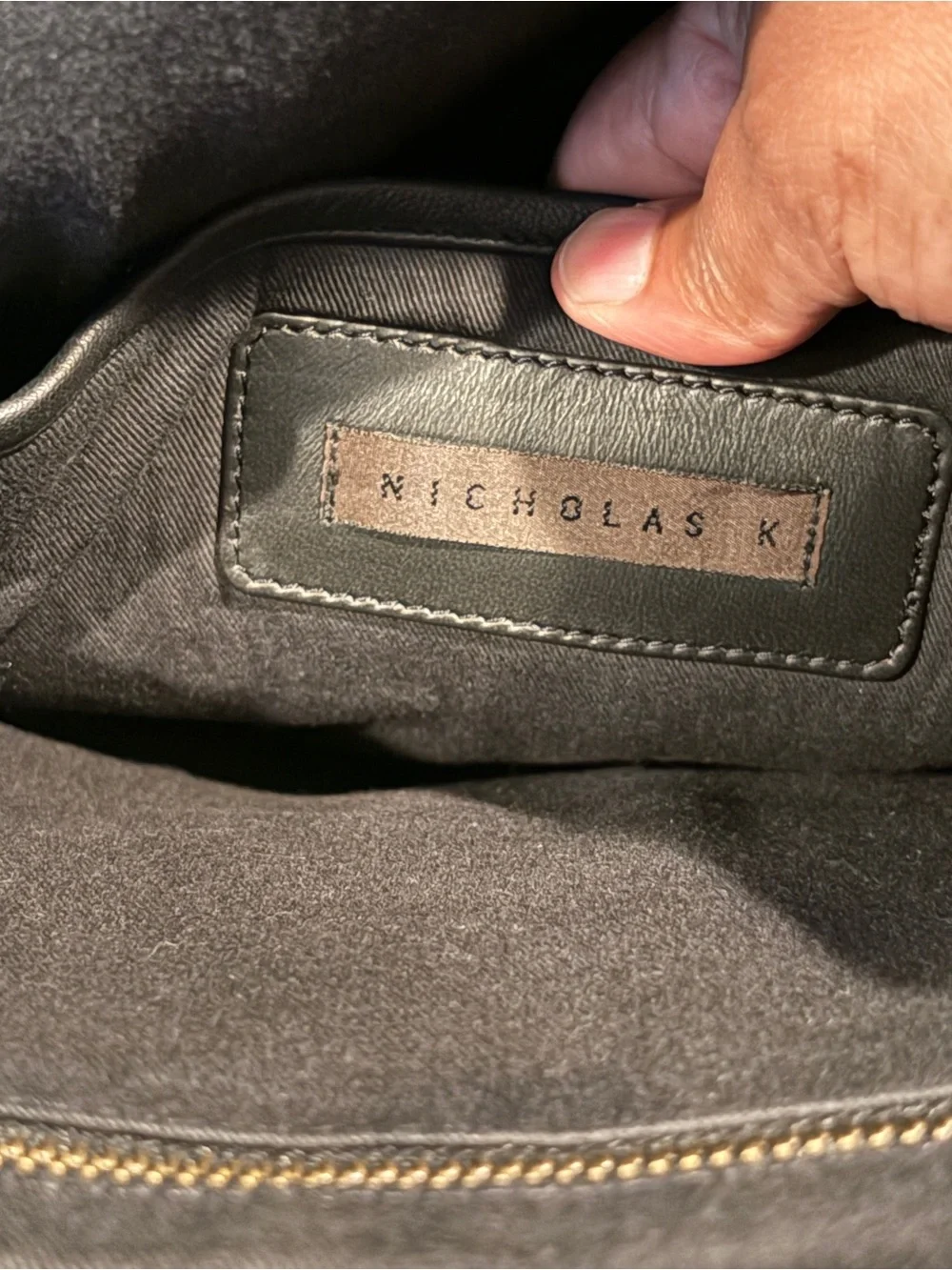 Nicholas K Black Leather Sling Pack One Strap Backpack Utilitarian Avant Garde